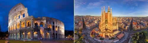 Rome, Italy and Barcelona, Spain